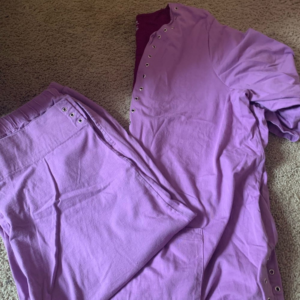 Purple pants suit